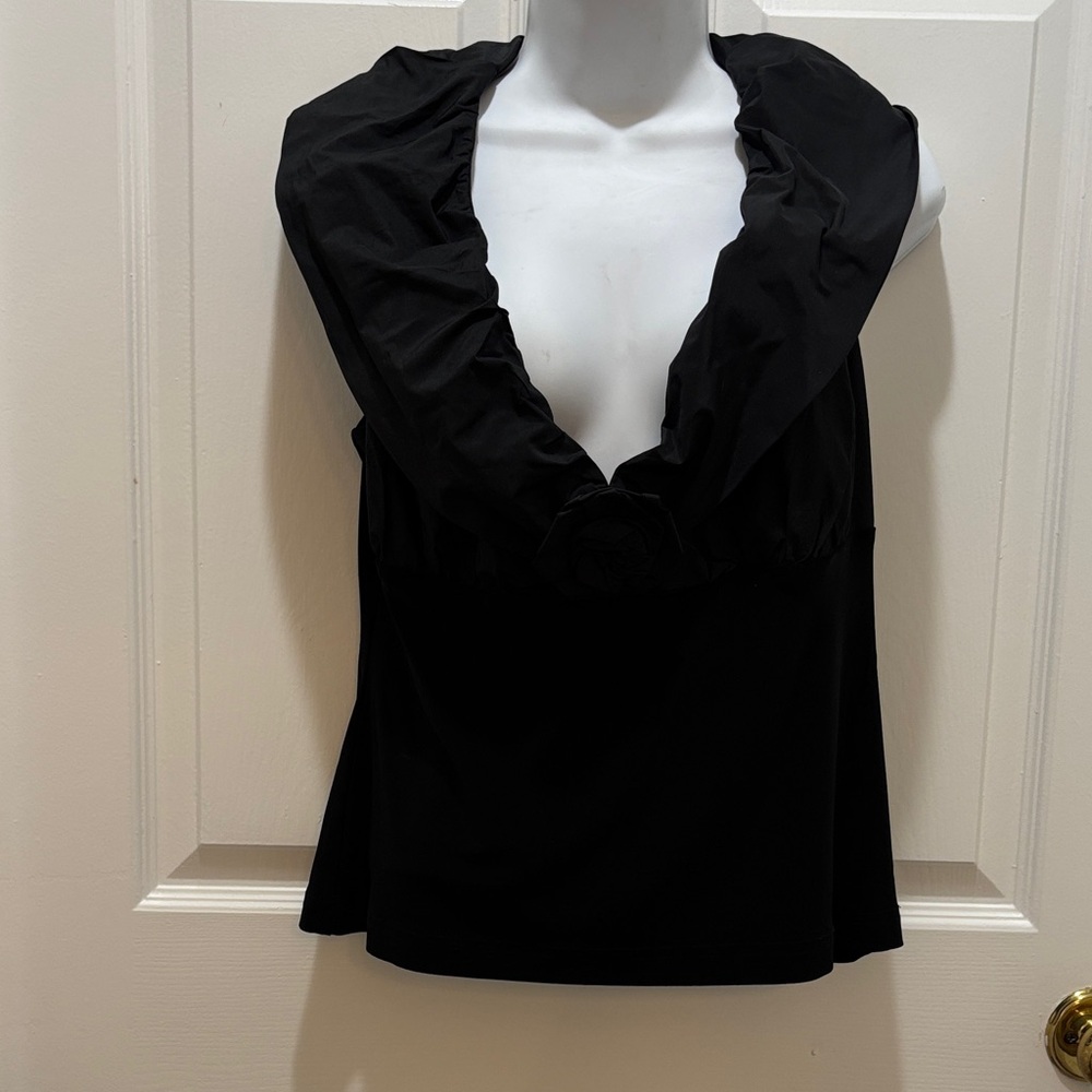 Joseph Ribkoff Black Ruffled Blouse